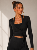 Essential Long Sleeve Wrap Top
